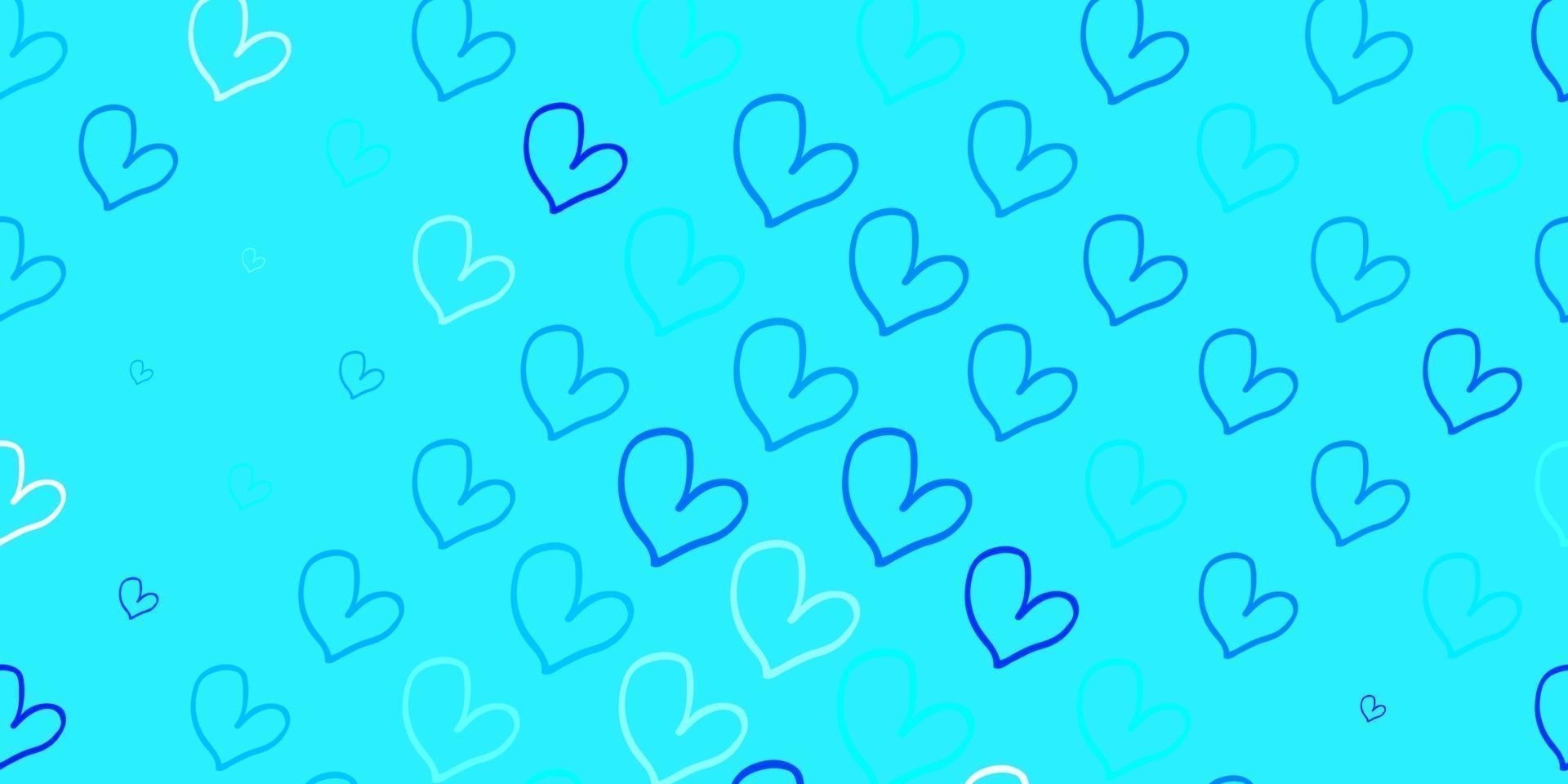 Light BLUE vector backdrop with sweet hearts.