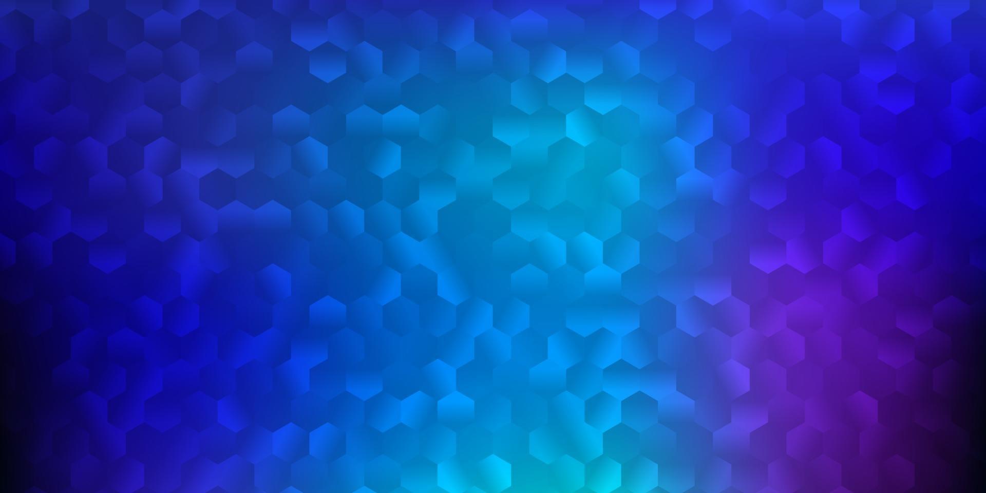 Dark pink, blue vector texture with colorful hexagons.