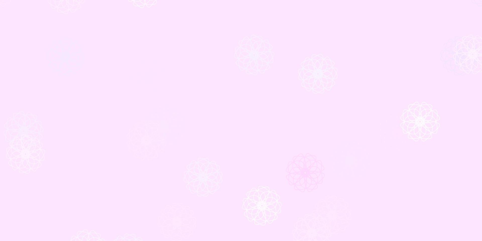 Light Purple vector doodle pattern with flowers.