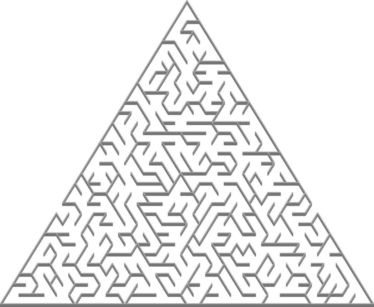 vector de fondo con un laberinto 3d triangular gris.
