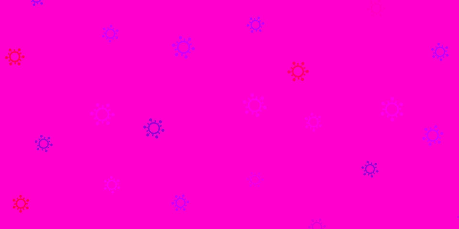 textura de vector violeta, rosa claro con símbolos de enfermedades.