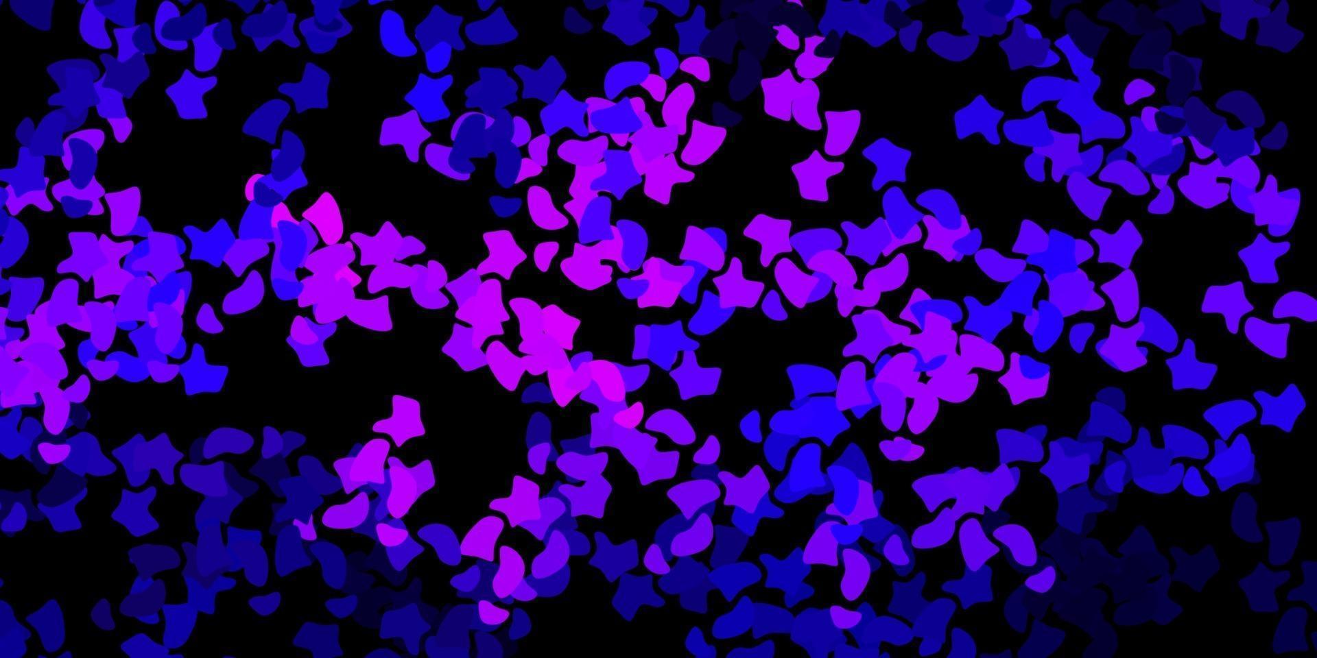 Dark purple, pink vector backdrop with chaotic shapes.