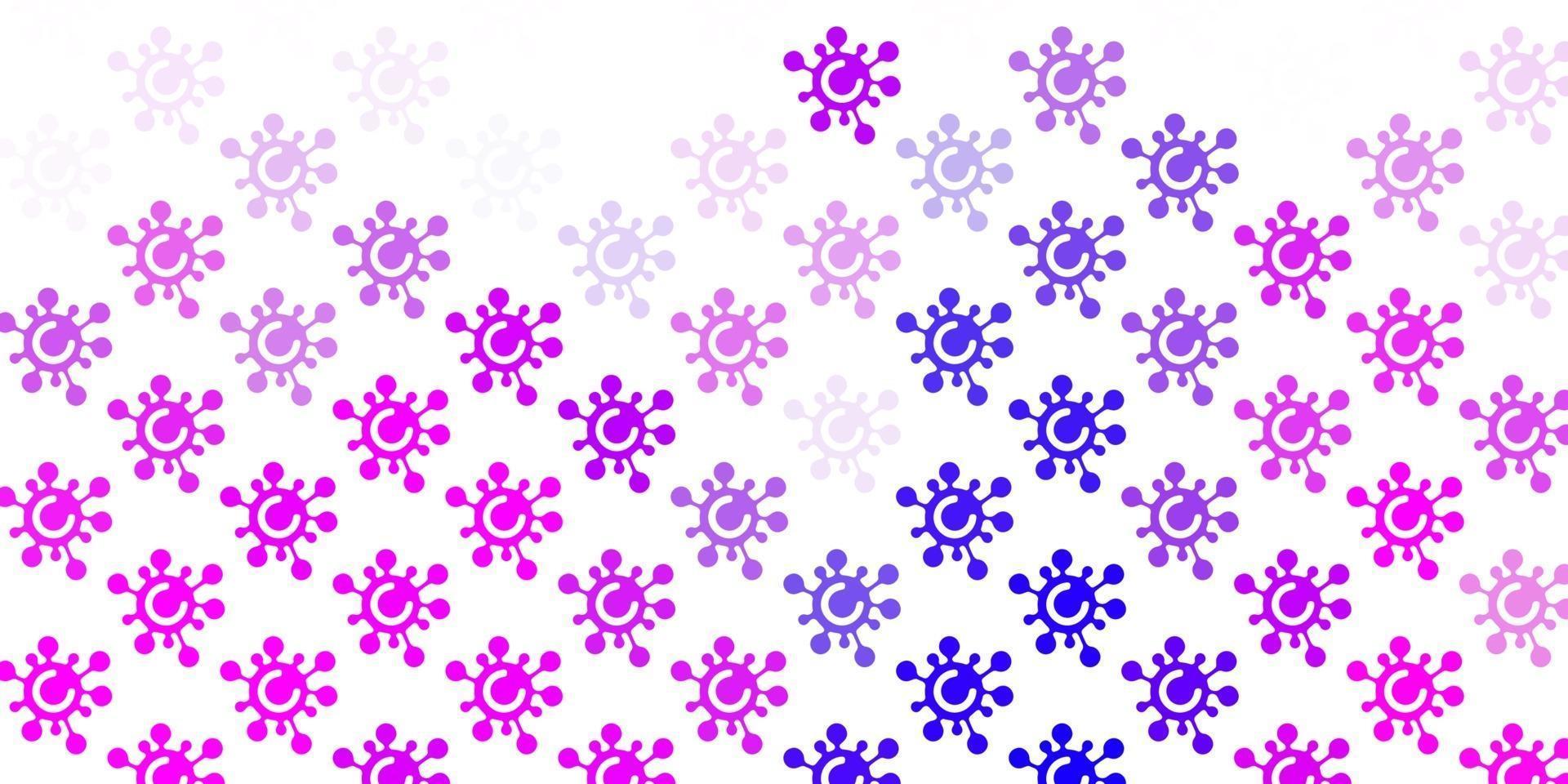 Light Purple, Pink vector backdrop with virus symbols.