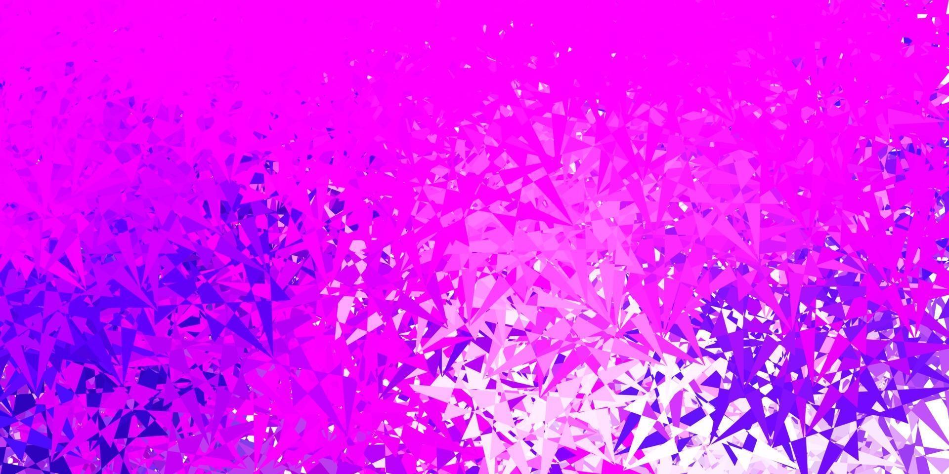 Light purple, pink vector background with triangles.