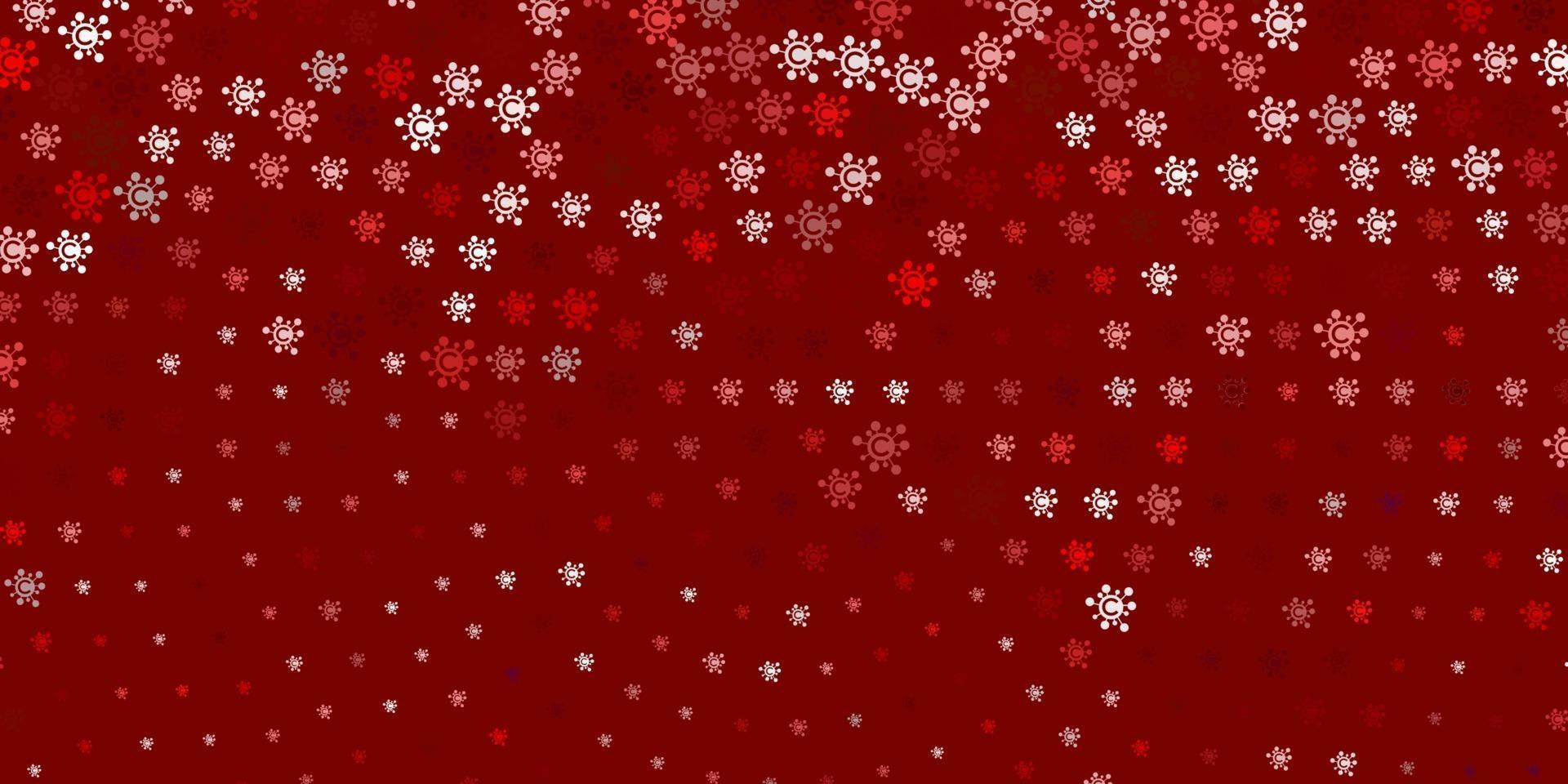 Light Red vector backdrop with virus symbols.