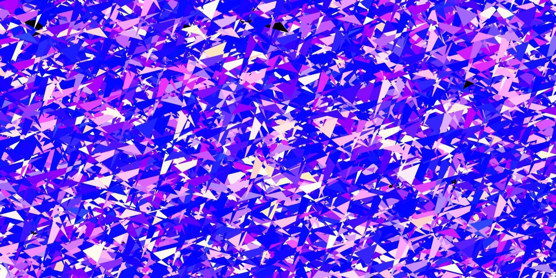 textura de vector rosa claro, azul con estilo triangular.