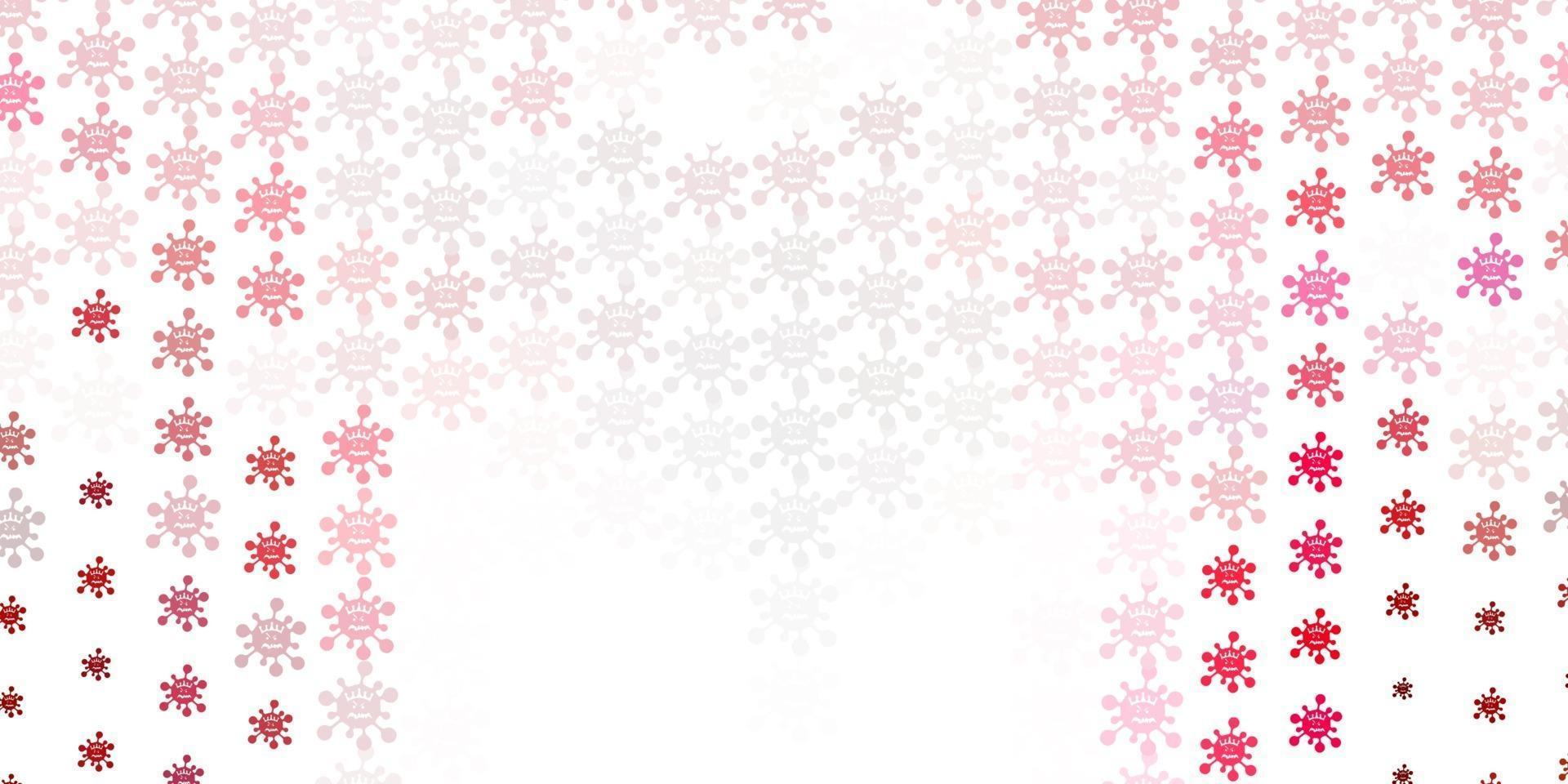 Light Pink, Green vector pattern with coronavirus elements.