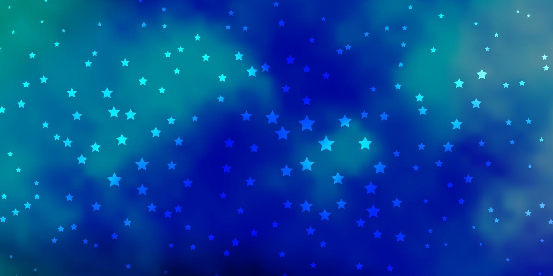 Dark Blue, Green vector background with colorful stars.