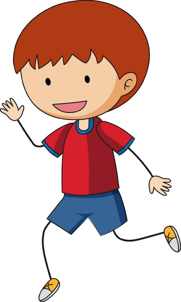 A doodle kid jumping rope cartoon character isolated vector