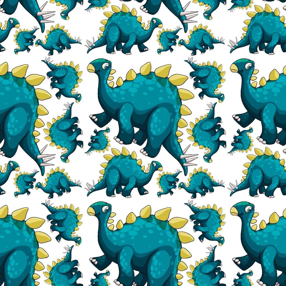 Patrón sin fisuras con dibujos animados de dinosaurios de fantasía vector