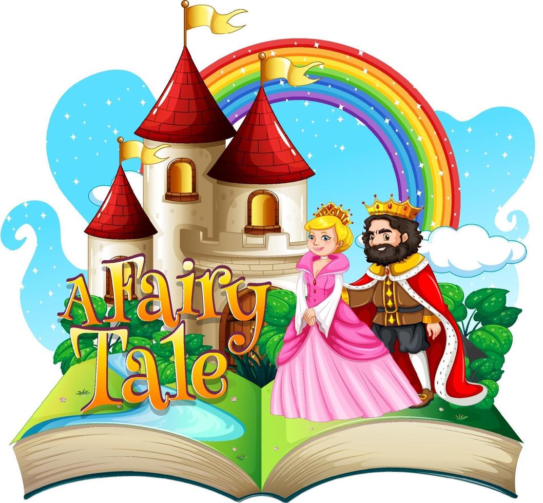 3D pop up book with fairy tale theme vector