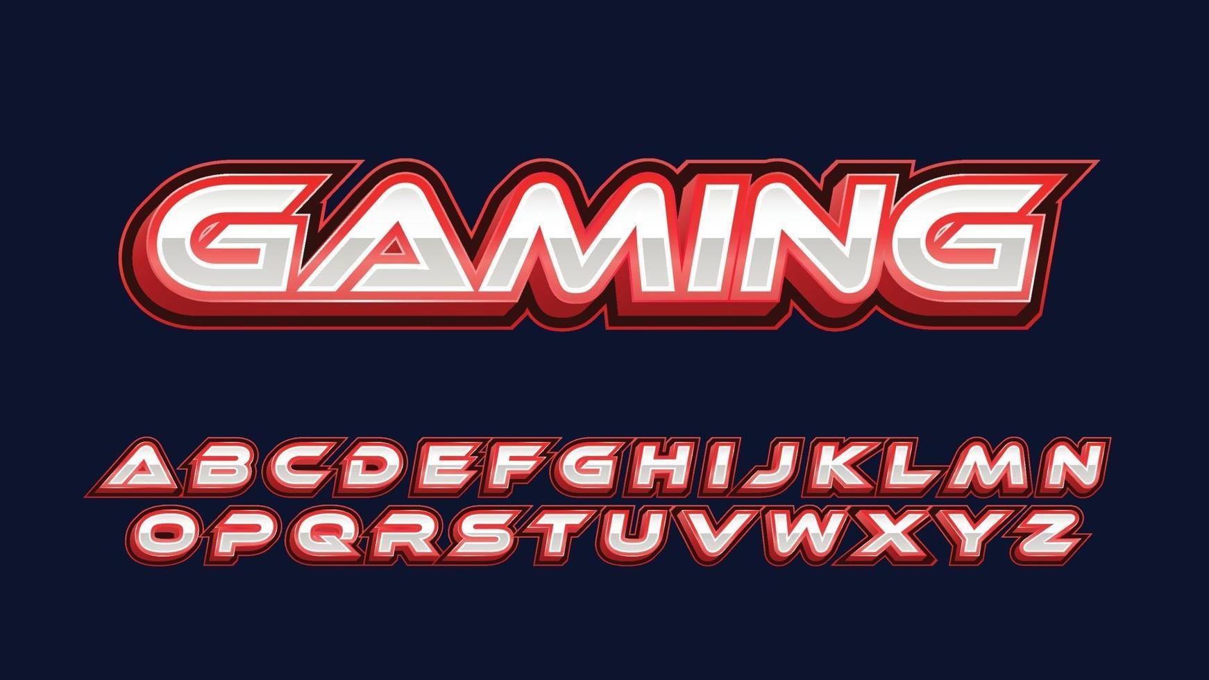 Red and Chrome Futuristic Gaming Typography vector