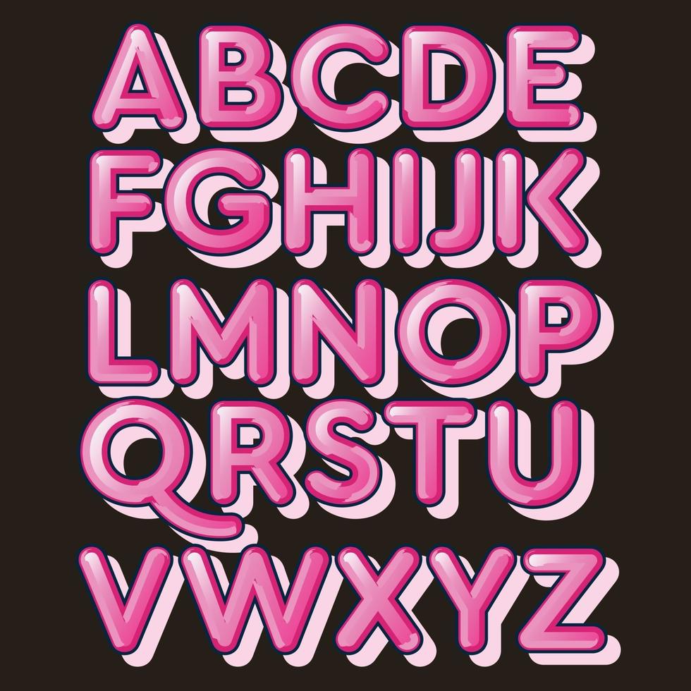 Pink Bubblegum Rounded Cartoon Typography vector