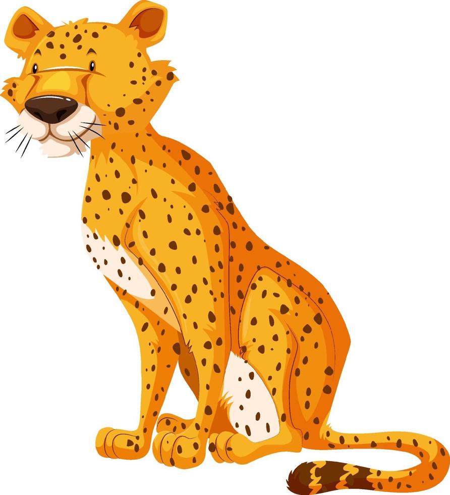 personaje de dibujos animados de leopardo aislado sobre fondo blanco vector