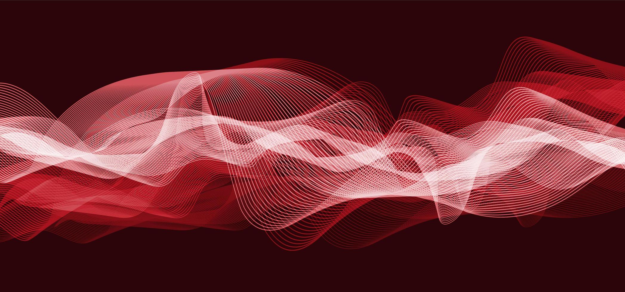 onda de sonido digital rojo oscuro escala de richter baja y alta sobre fondo negro, diagrama de onda de tecnología y terremoto y concepto de corazón en movimiento, diseño para estudio de música y ciencia, ilustración vectorial. vector