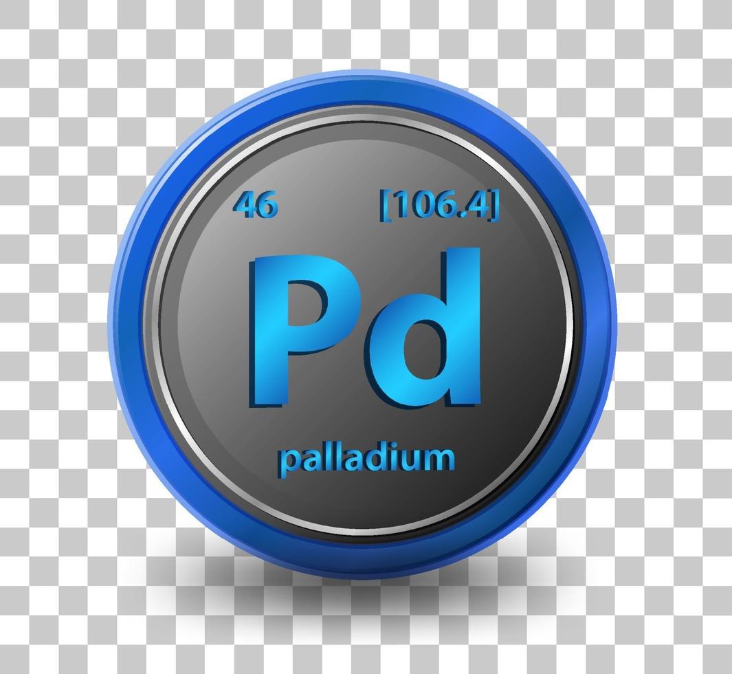 Palladium chemical element vector