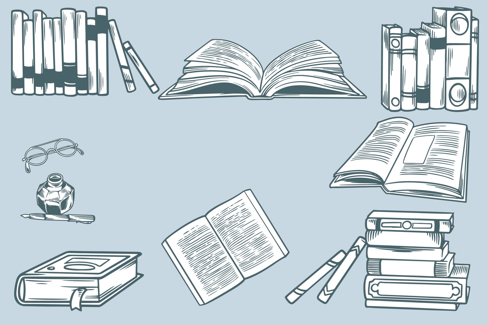 Hand Drawn Sketch On The Theme Of Literature Set Of Stacks Of Paper Books Home Library Bookshelf And Pen With Ink Doodle Elements School Concept Of Education Book Time Vector Engraving Sketch Hand Drawn Sketch On The Theme Of Literature Set Of Stacks Of Paper Books Home Library Bookshelf And Pen With Ink Doodle Elements School Concept Of Education Book Time Vector Engraving Sketch