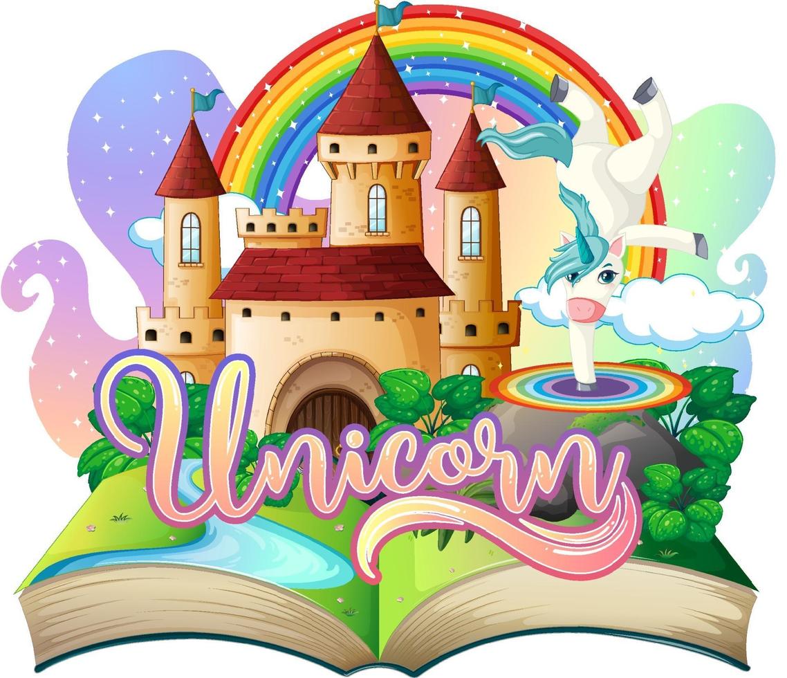 3D pop up book with fairy tale theme vector