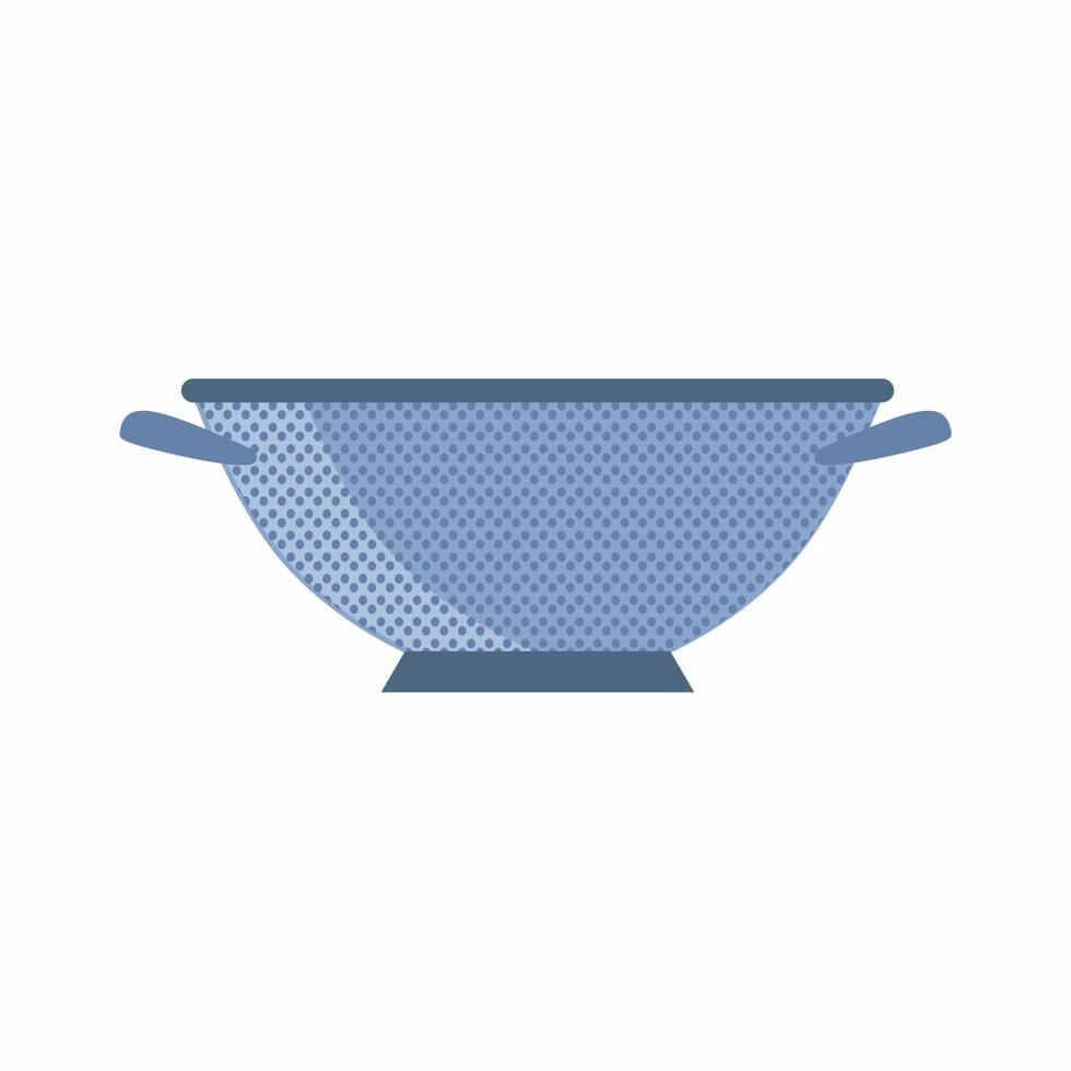 Colander icon. Kitchen colander, pasta strainer. Cartoon illustration of colander vector concept background for web design. Filled flat sign for mobile concept and web design