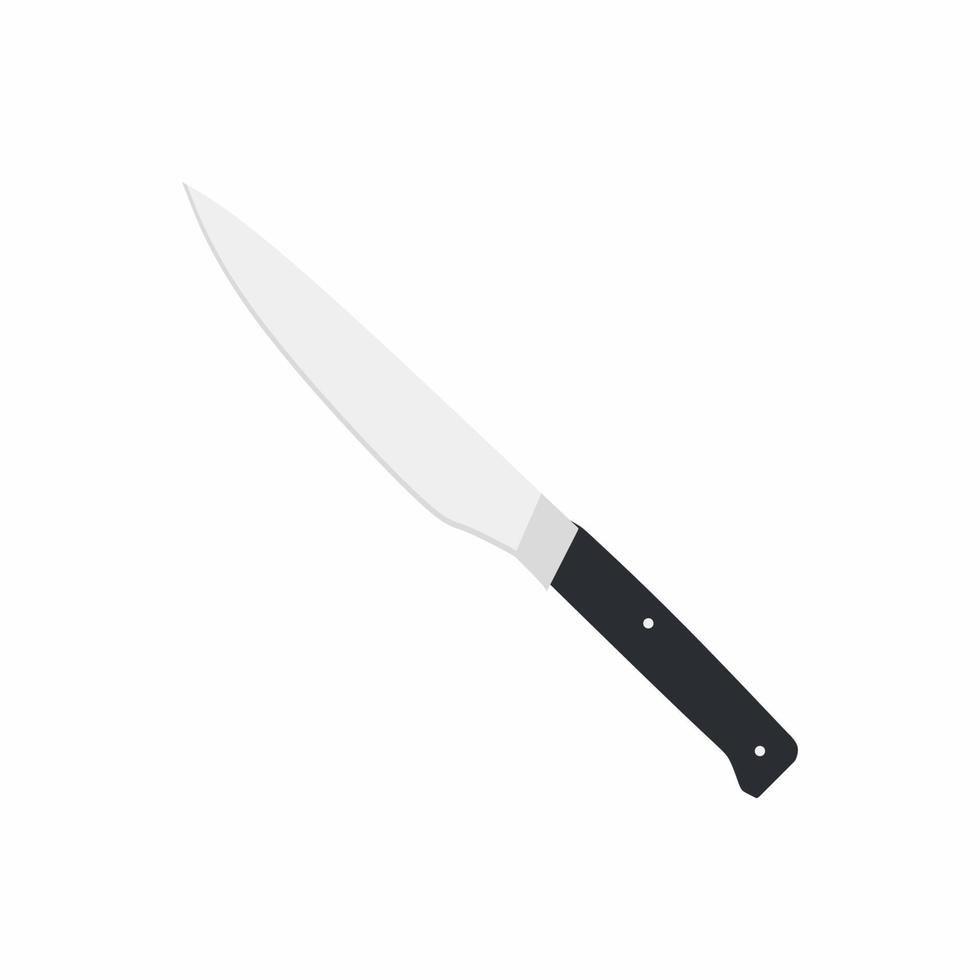 cuchillo de cocina, plantilla de diseño de vector de icono de utensilios de cocina. cuchillo, chef, utensilios de cocina, concepto de preparación de cocinero. Equipo de cocina estilo de dibujos animados plano aislado sobre fondo blanco.