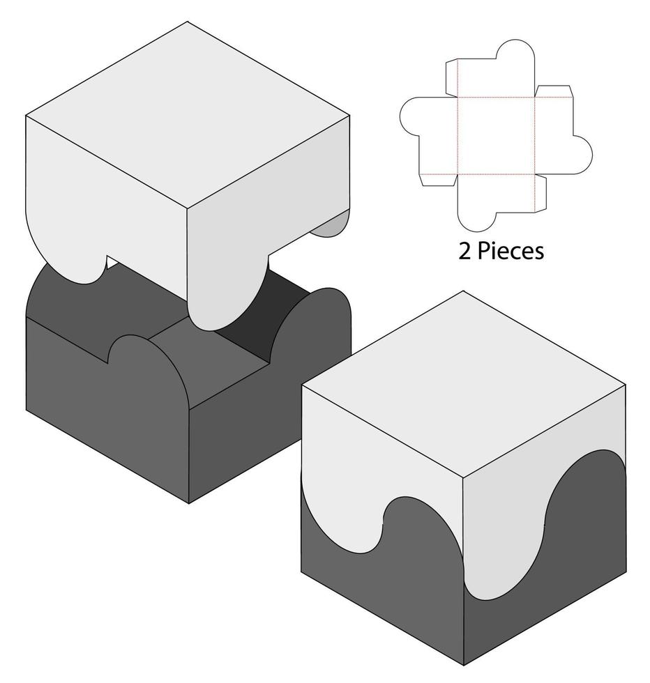 Box packaging die cut template design. 3d mock-up vector
