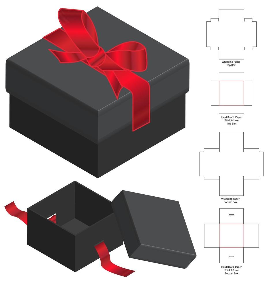 Box packaging die cut template design. 3d mock-up vector