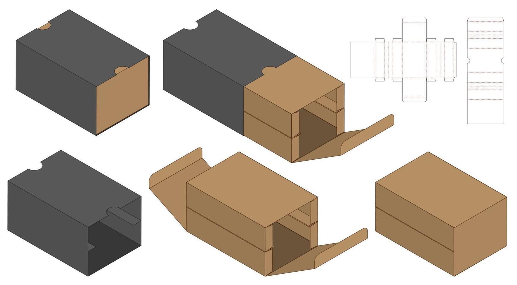 Box packaging die cut template design. 3d mock-up vector