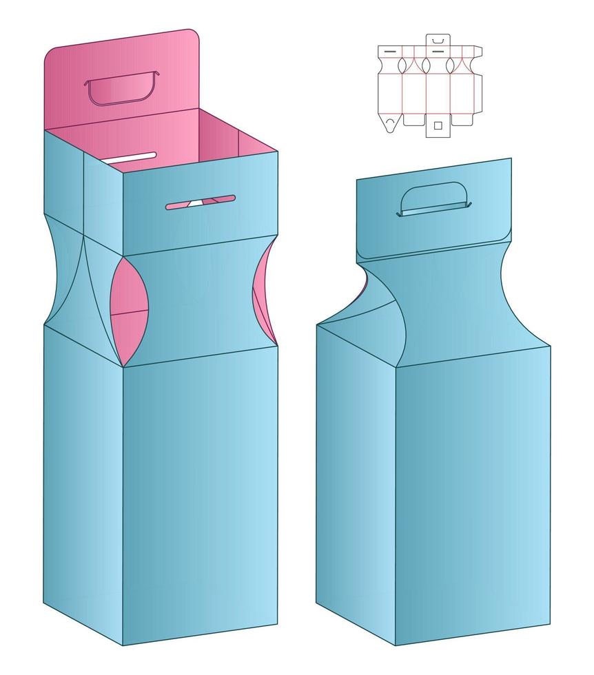 Box packaging die cut template design. 3d mock-up vector