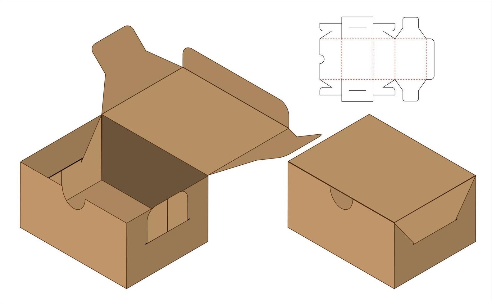 Box packaging die cut template design. 3d mock-up vector