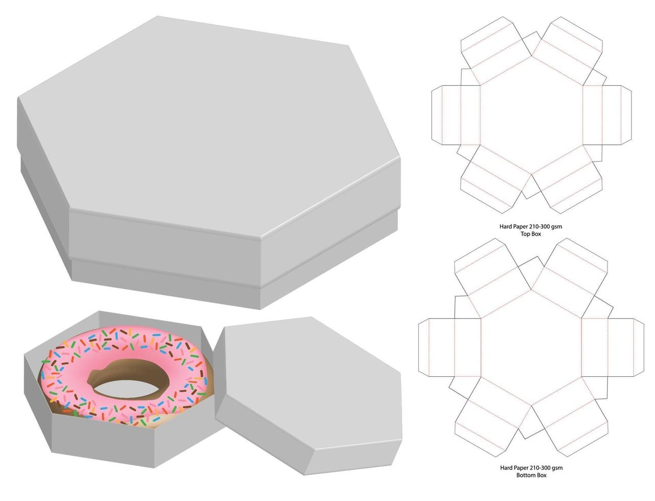 Box packaging die cut template design. 3d mock-up vector