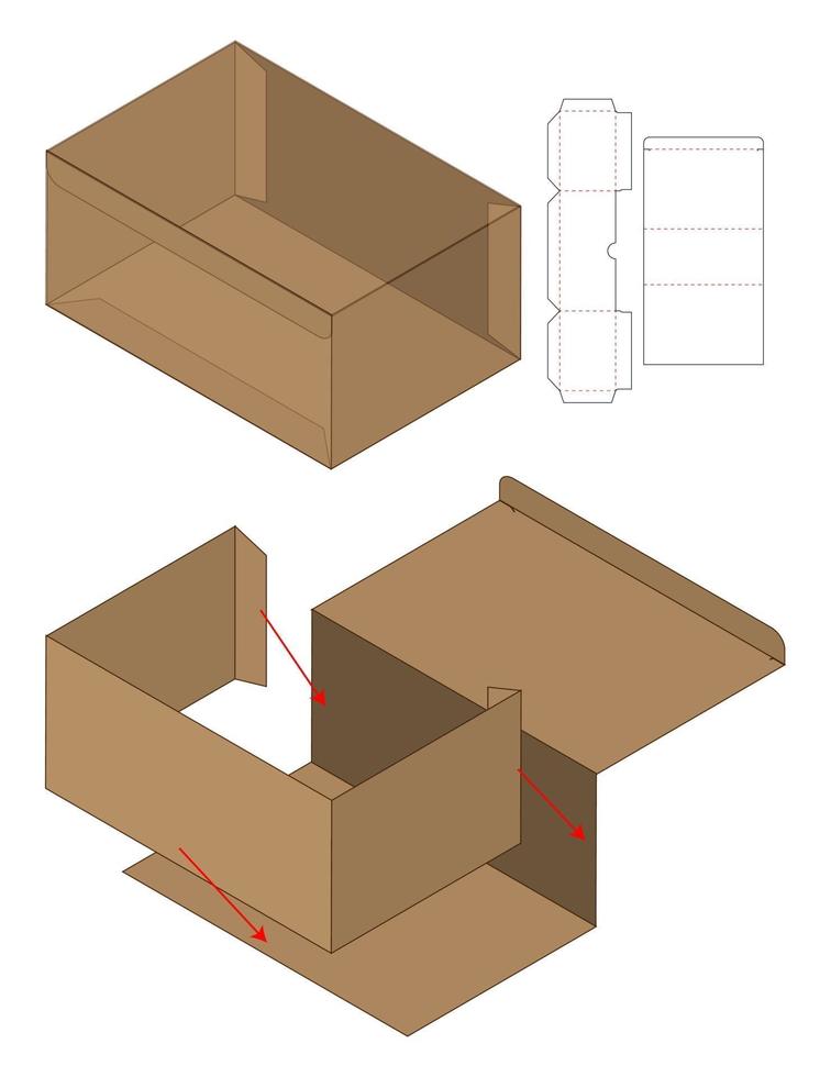 Box packaging die cut template design. 3d mock-up vector