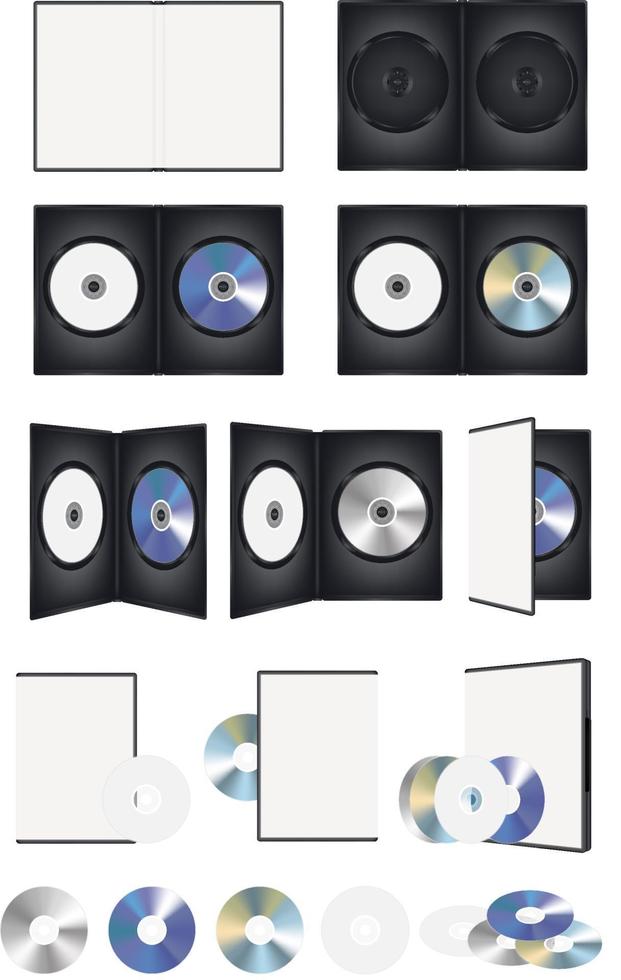 CD DVD Disk and  box set vector