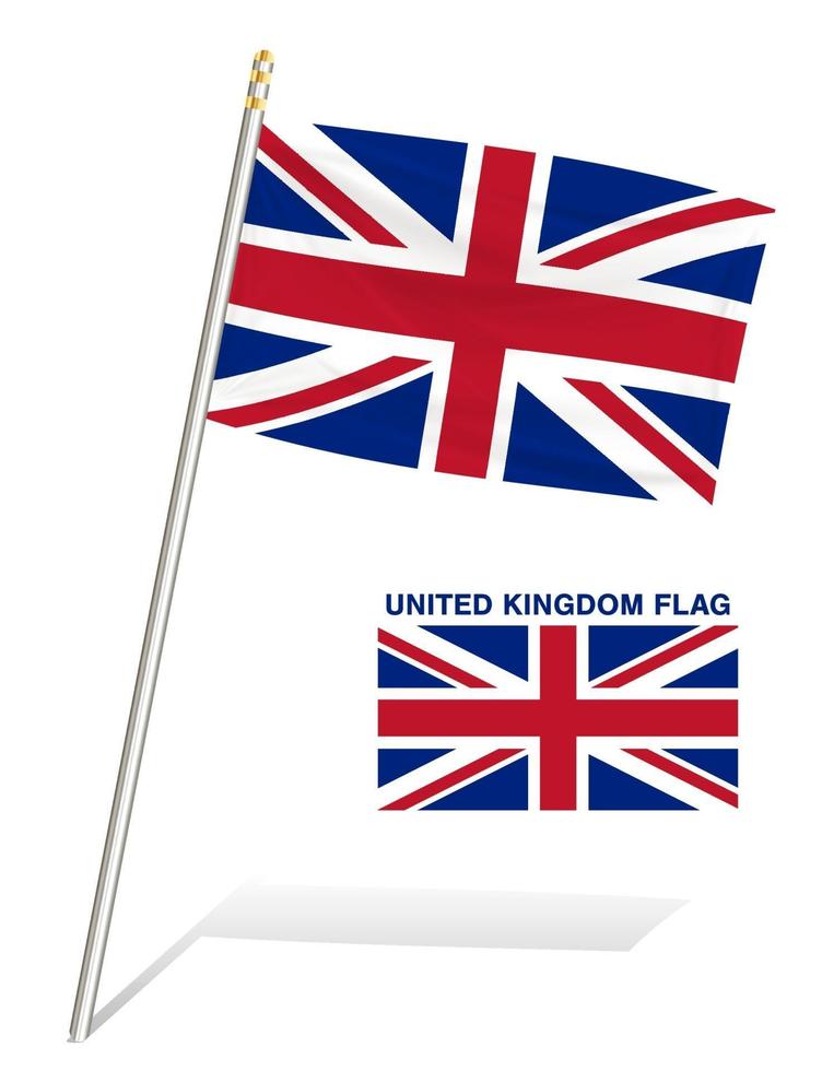 bandera del reino unido sobre un fondo blanco vector