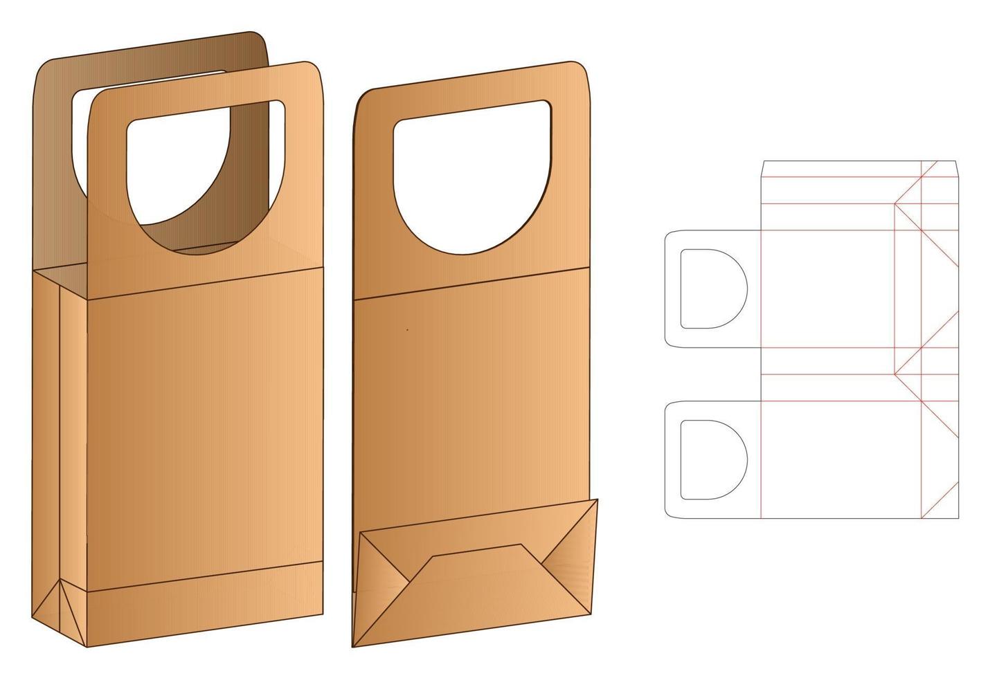 diseño de plantilla troquelada de embalaje de caja. Maqueta 3d vector