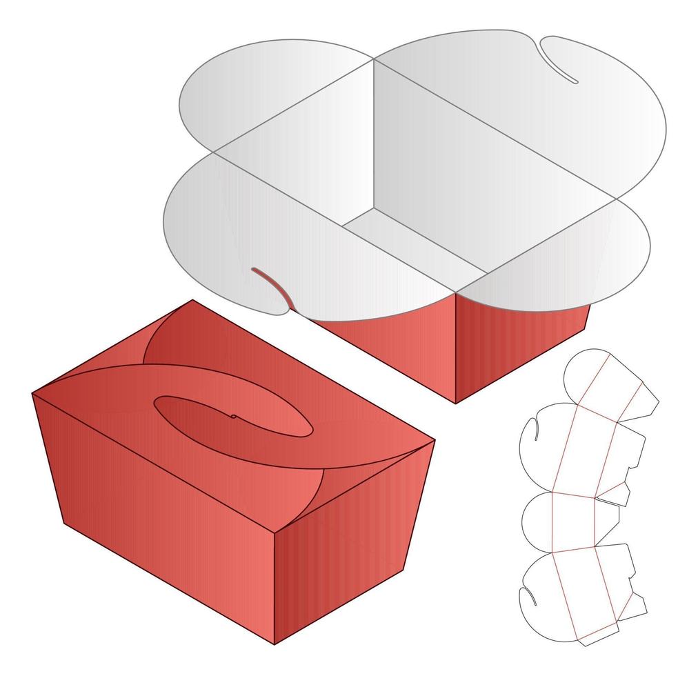 Box packaging die cut template design. 3d mock-up vector