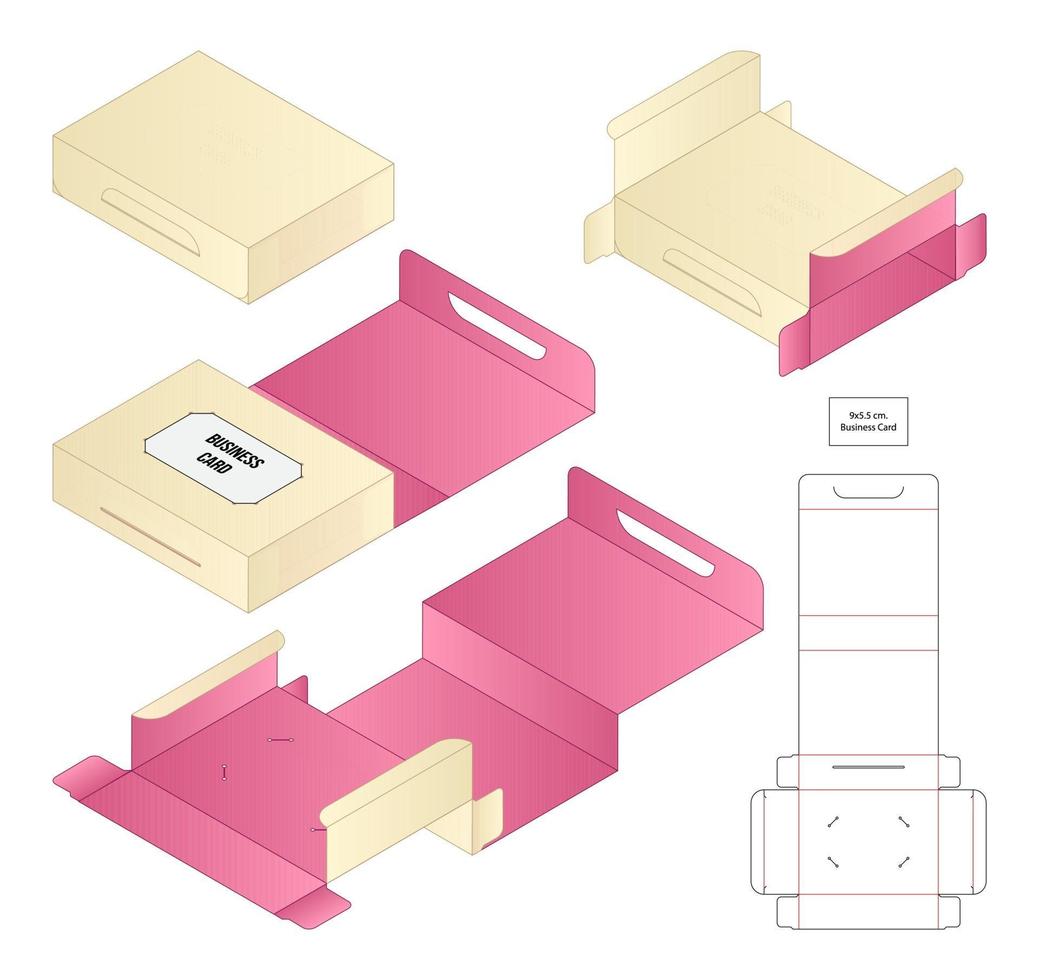 Box packaging die cut template design. 3d mock-up vector