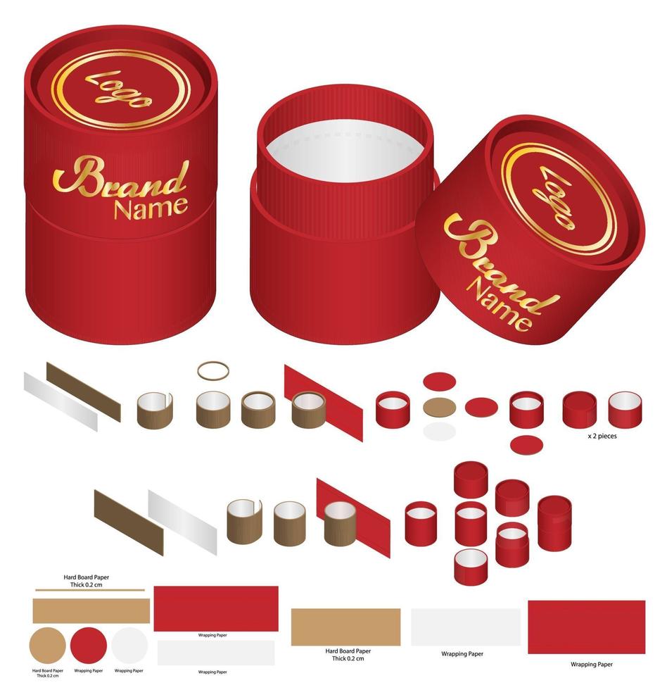 Box packaging die cut template design. 3d mock-up vector