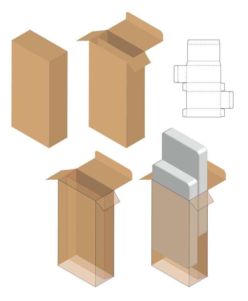 Box packaging die cut template design. 3d mock-up vector