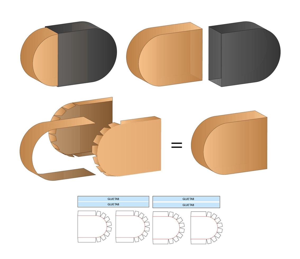 Box packaging die cut template design. 3d mock-up vector