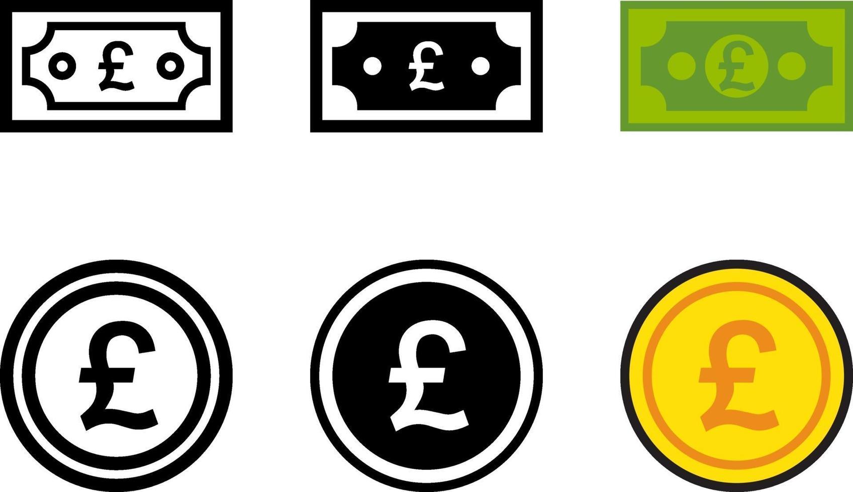 Paper Currency and Coin Set vector