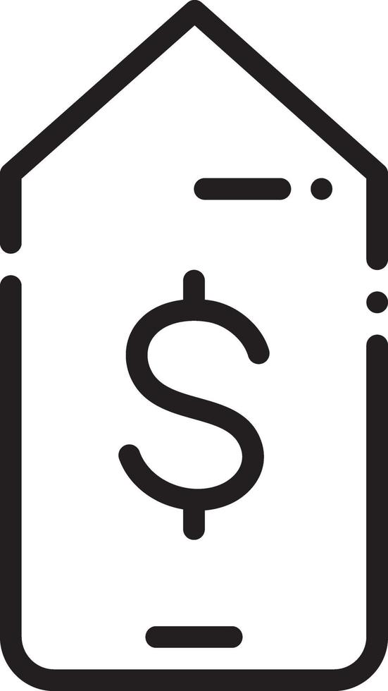 Line icon for mobile banking vector