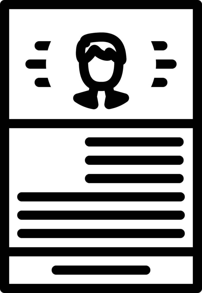 Line icon for resume vector