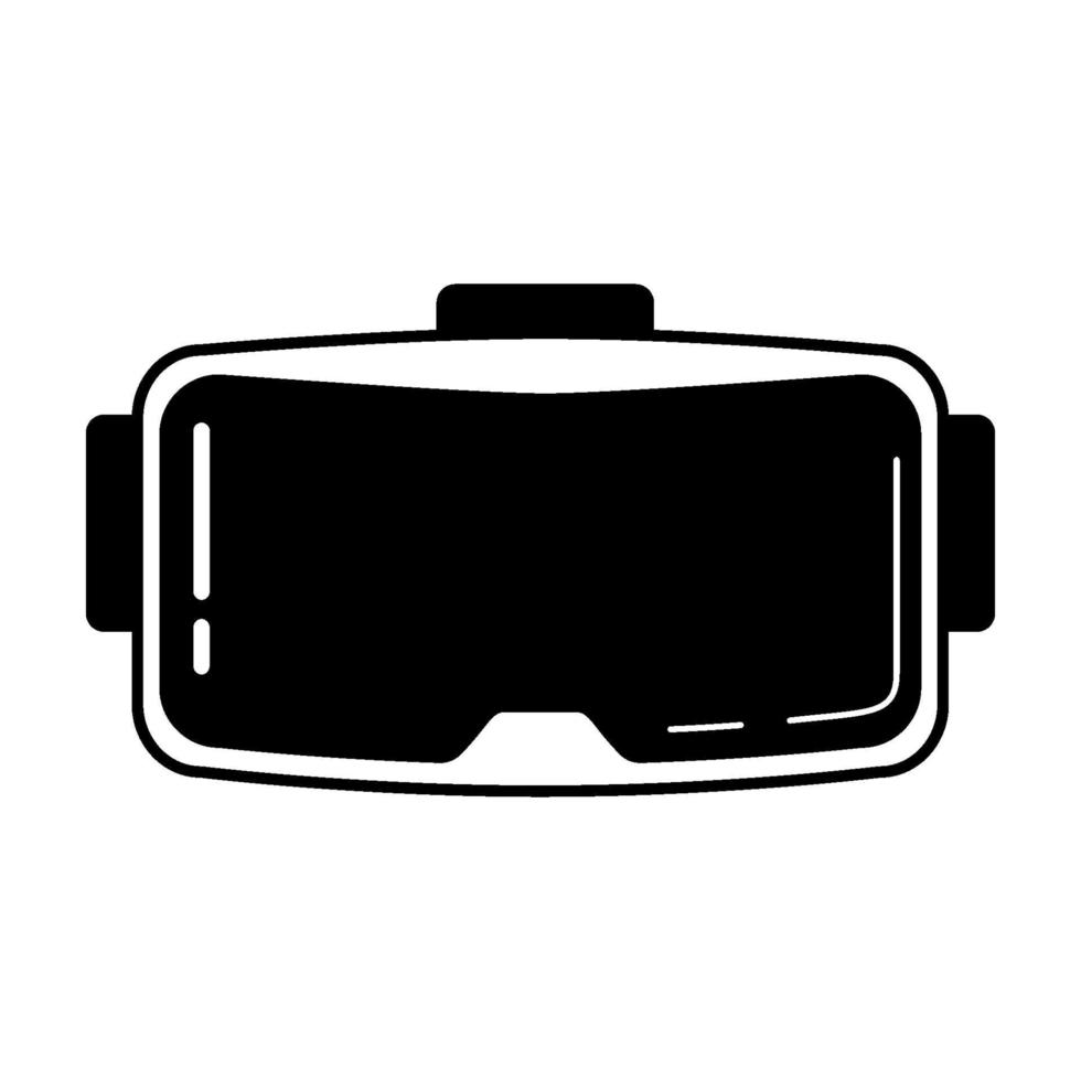 icono de glifo de gafas de juego. equipo de esports. dispositivo de juego de casco vr. símbolo de silueta. espacio negativo. vector ilustración aislada