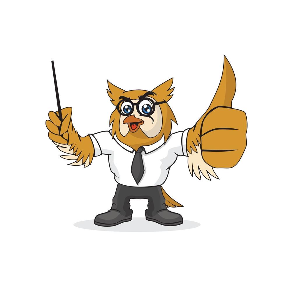 Owl teacher cartoon character vector