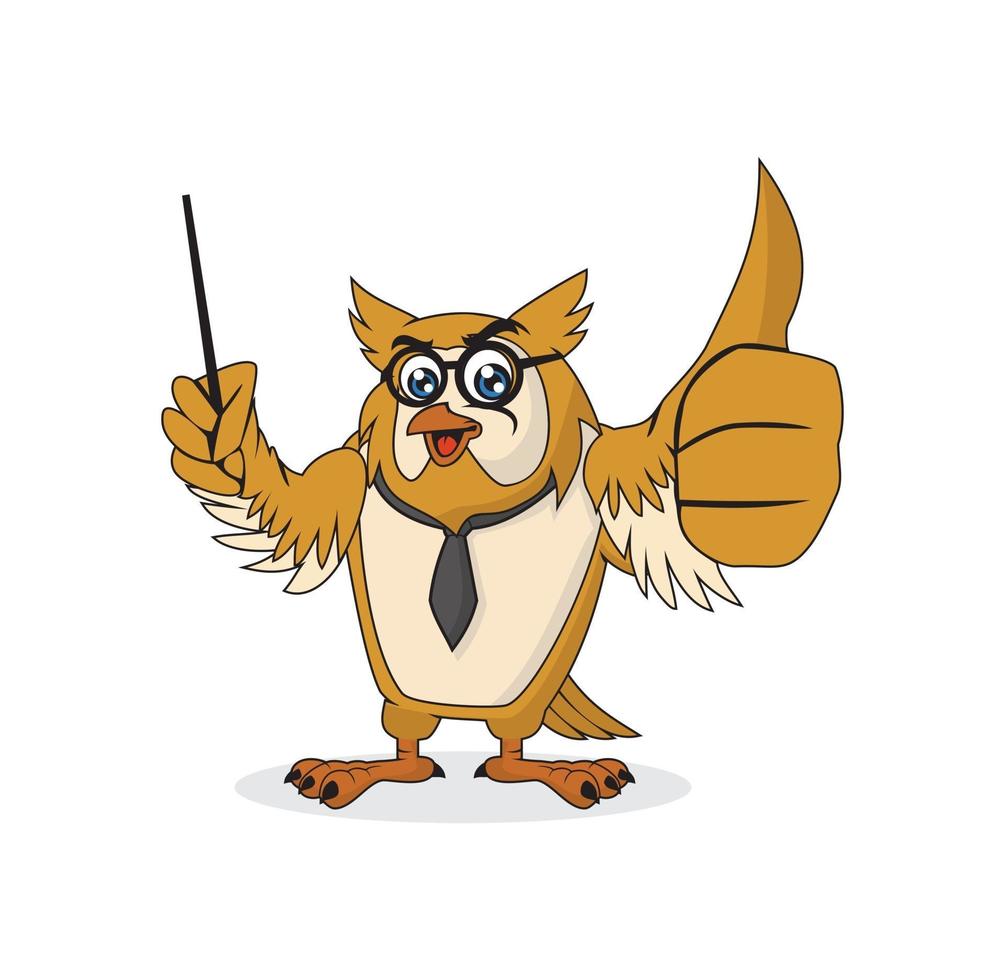 Smart owl character vector