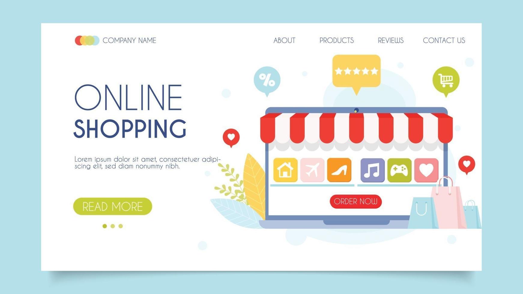 Online shopping concept vector