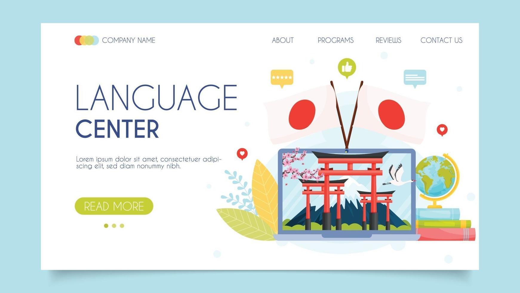 centro de idiomas de japón vector