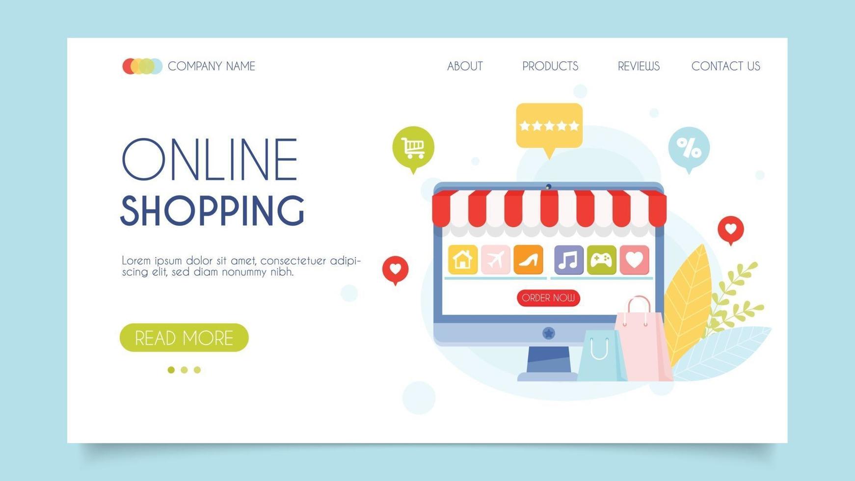 Online shopping concept vector