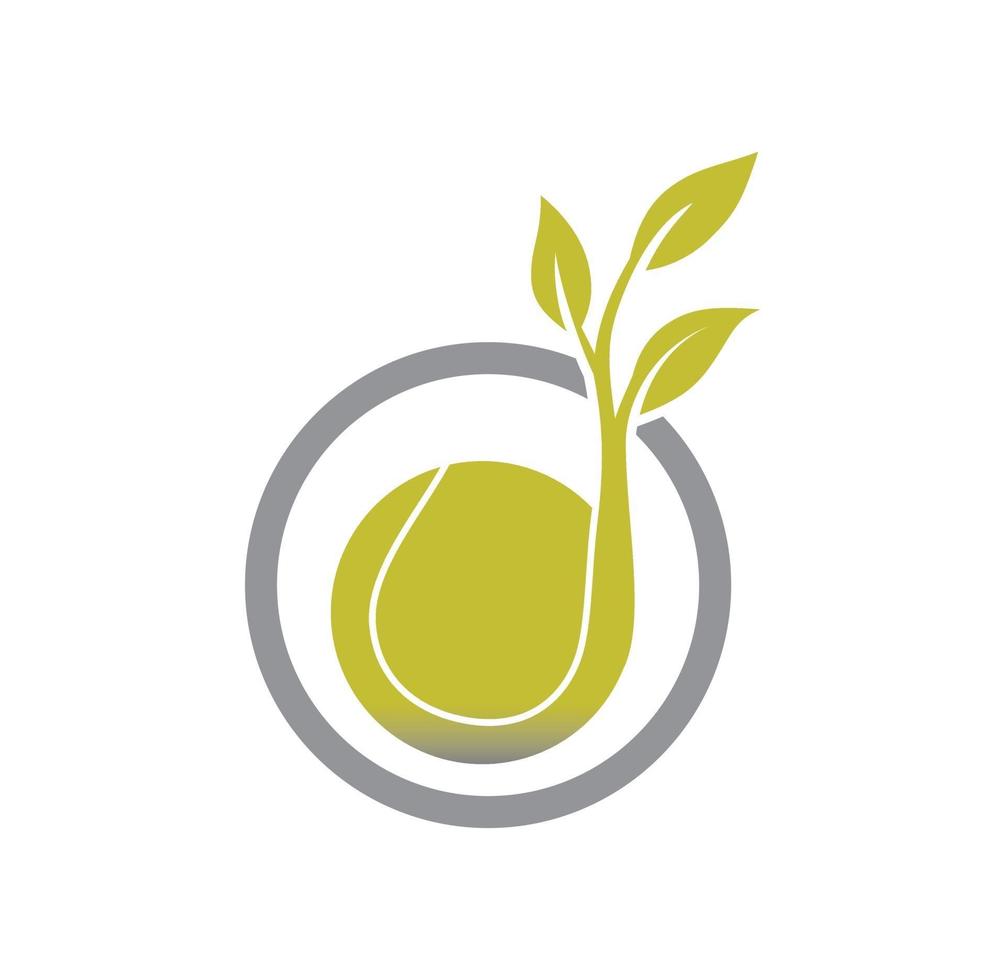 Nature tennis ball logo design vector