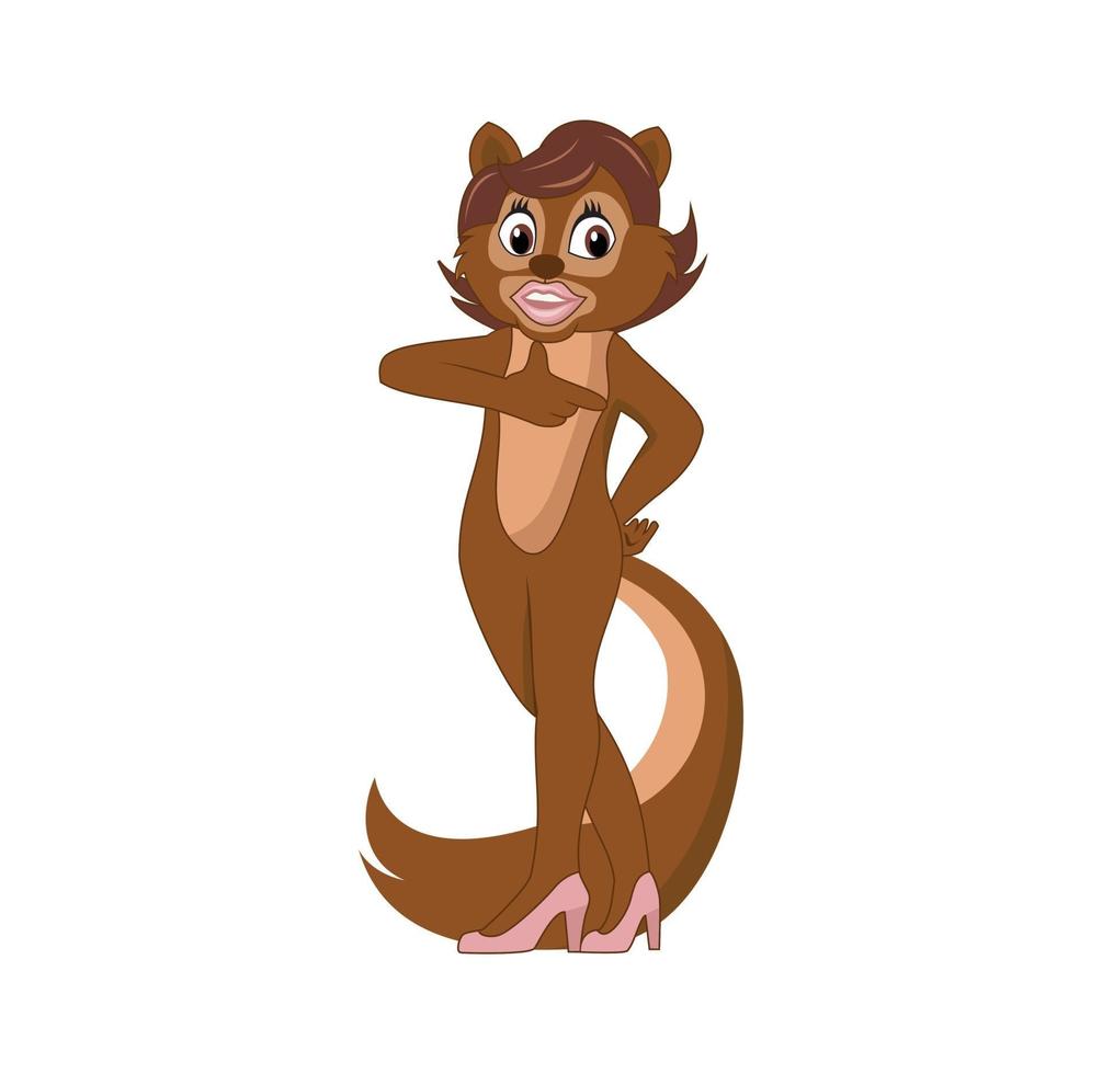 Cartoon squirrel girl character design illustration vector